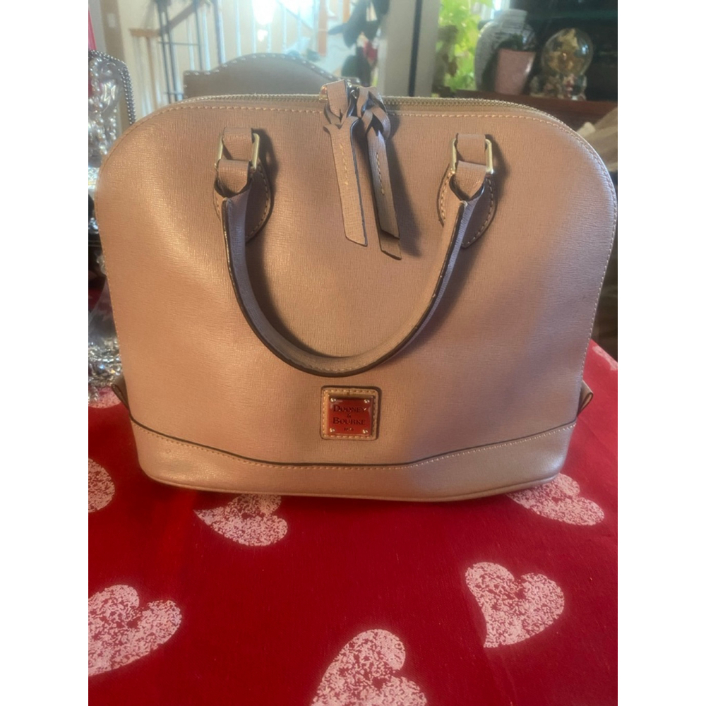 Women Dooney & Bourke Satchel Beige/Red Interior